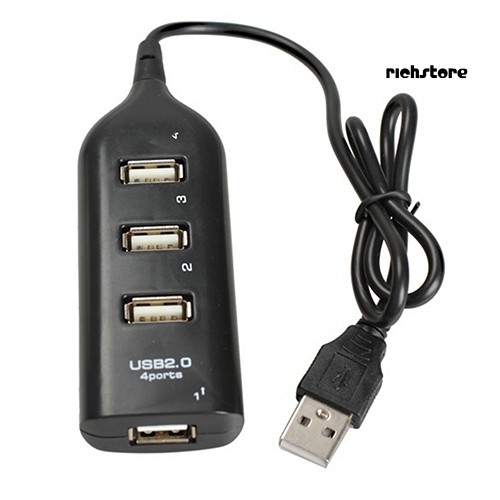 Bộ Chia 4 Cổng Usb 2.0 Tốc Độ Cao Màu Đen Cho Laptop Pc