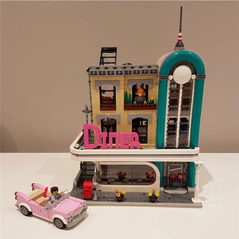 Đồ chơi Lắp ghép Mô hình Nhà Hàng Street view Downtown Diner SX6013 Leji99004