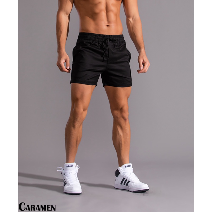 Quần Short Đùi Kaki CARAMEN Form Trên Gối Co Giãn Lưng Thun Thoải Mái