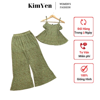 Đồ bộ nữ 9 tất thời trang vải voan dập ly