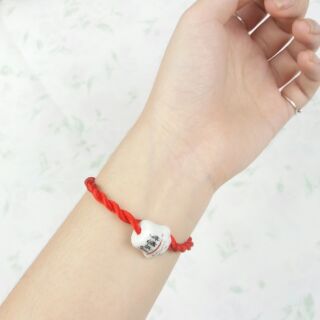 Vòng chỉ đỏ may mắn mix mèo gốm