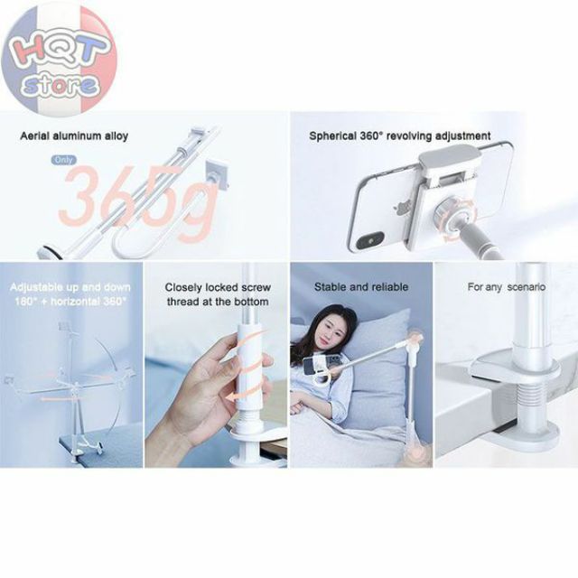 Đế kẹp điện thoại trên bàn Baseus Flexible Holder 360 độ chắc chắn