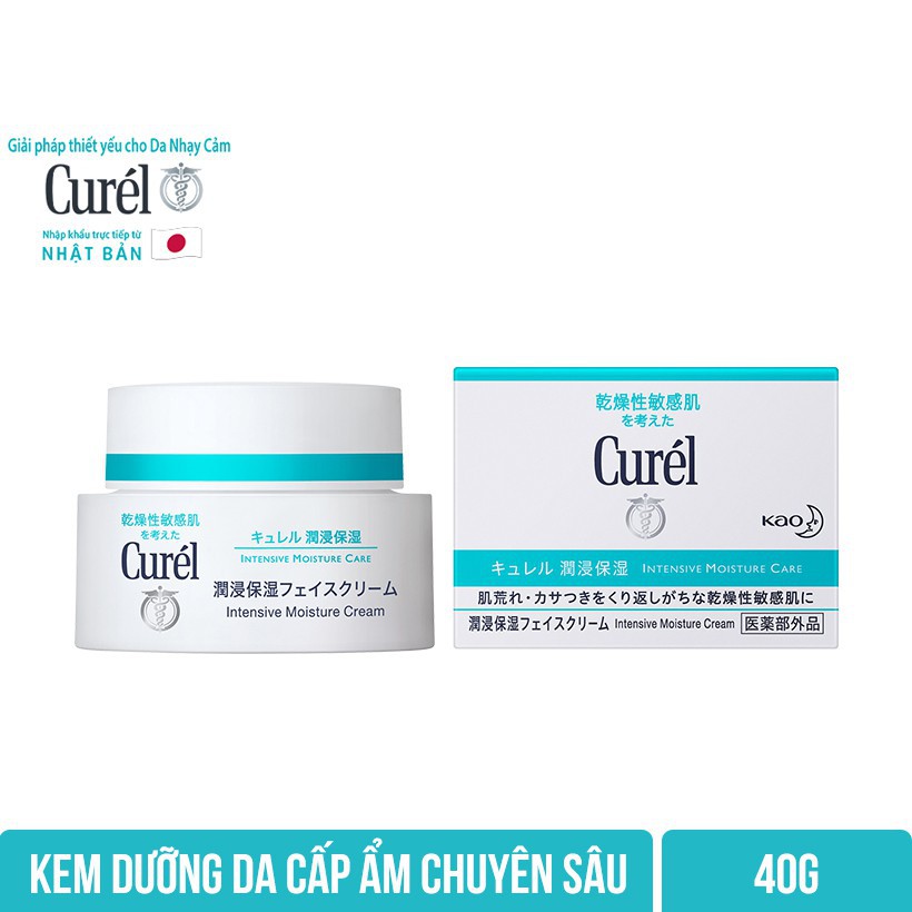 Kem Dưỡng Da Cấp Ẩm Chuyên Sâu Curel Intensive Moisture Cream 40g (Pink)