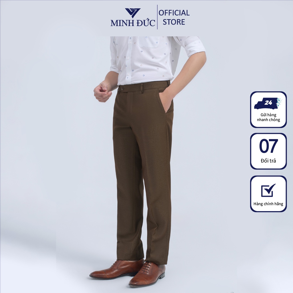 Quần Âu Công Sở Trung Niên Minh Đức Dáng XUÔNG Ống Côn QKK0003