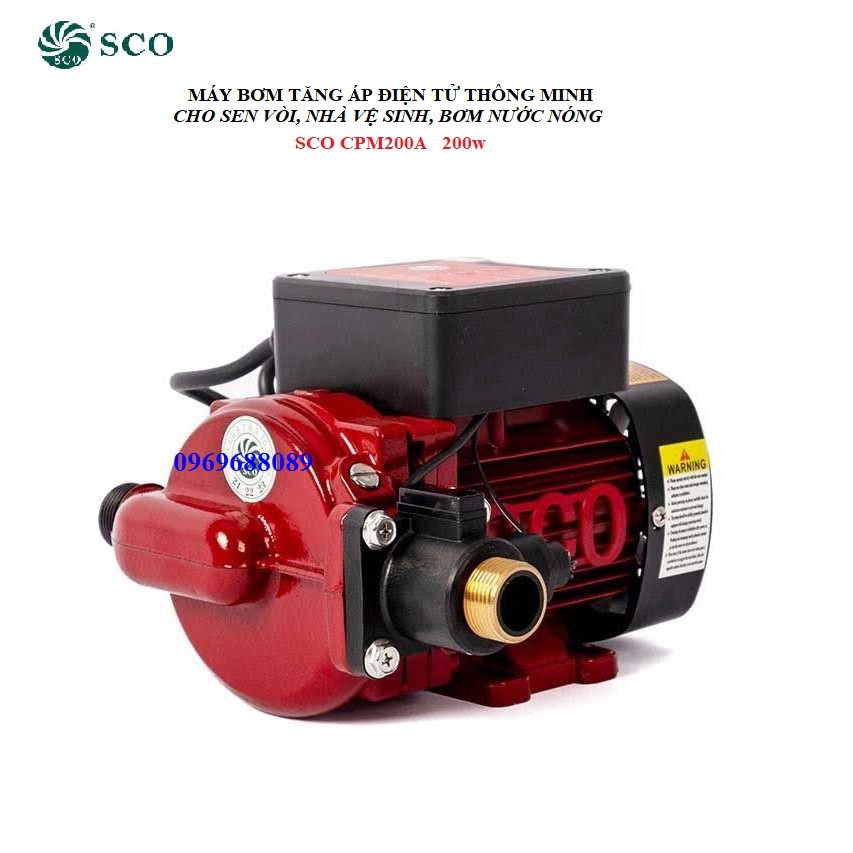 Máy bơm tăng áp điện tử thông minh không tiếng ồn cho sen vòi, bơm nước nóng SCO CPM200a 200w