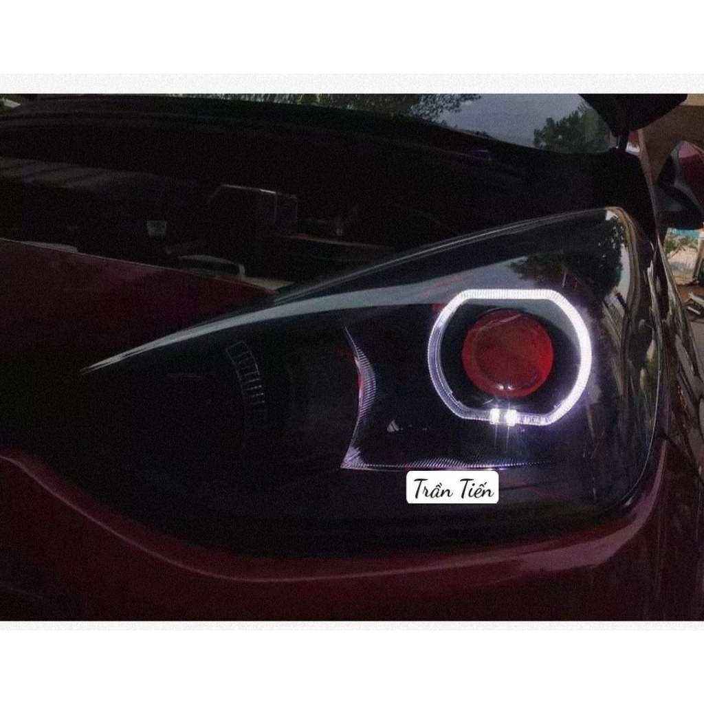 Chụp Xi+Vòng Thiên ThầnTrắng Xinhan Vàng Gắn Bi led Bi cầu 3.0 inch oto xe máy