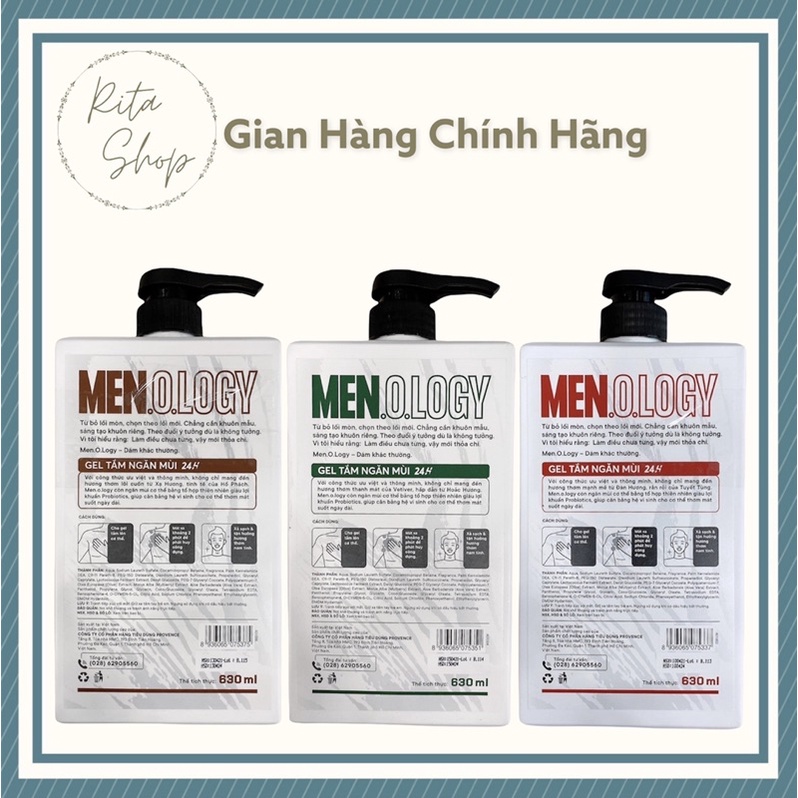 Gel tắm ngăn mùi 24h MEN.O.LOGY 630ml