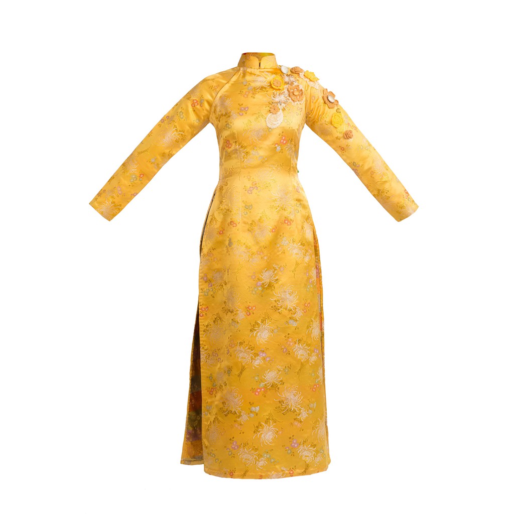 Vải gấm dệt màu vàng
