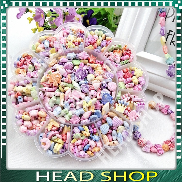 FULL PHỤ KIỆN BỘ HẠT XÂU VÒNG HÌNH HOA ĐÁNG YÊU CHO BÉ GÁI THỎA SỨC SÁNG TẠO HEADSHOP