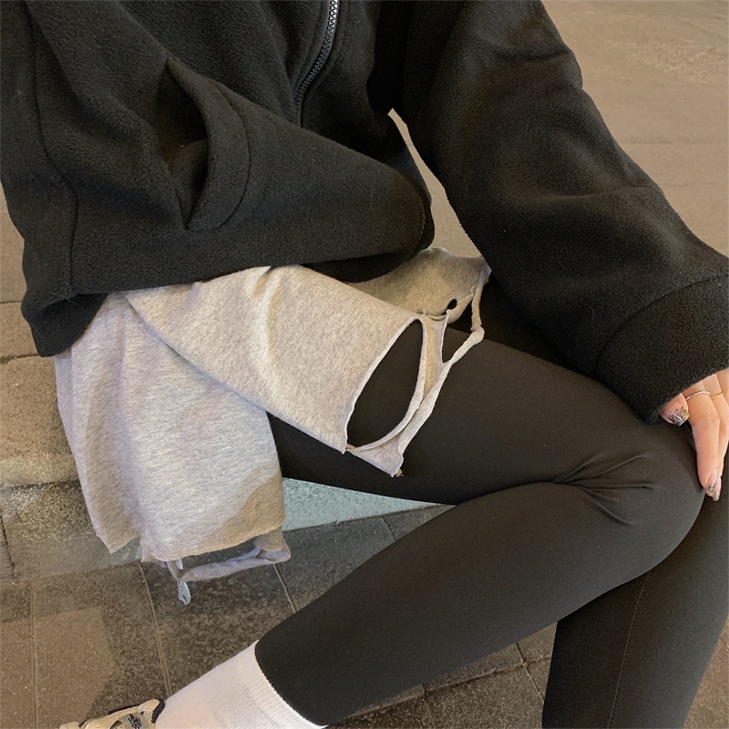 Chân váy ngắn Zhelihangfei kiểu rách cá tính trẻ trung thời trang