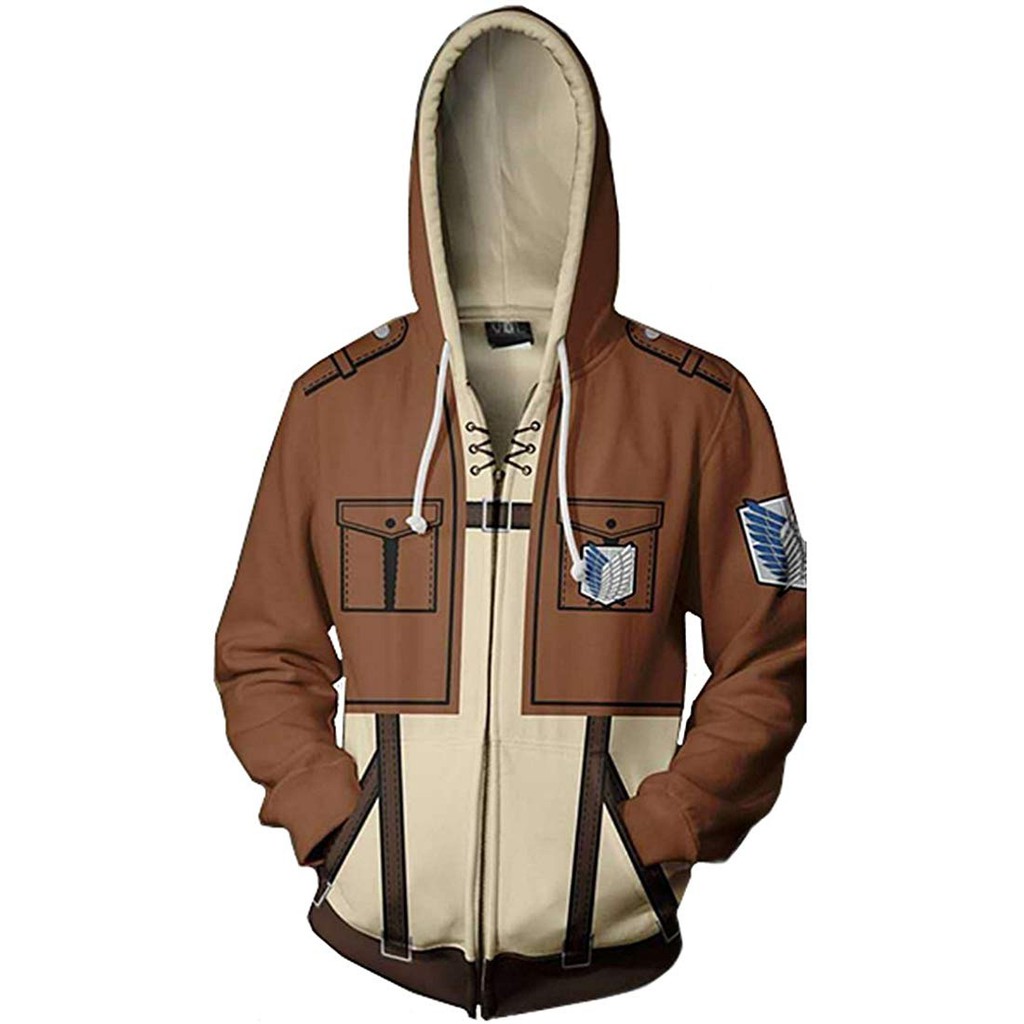 Áo khoác HUQISHA in hình anime Attack on Titan 3D thời trang đường phố cho nam nữ