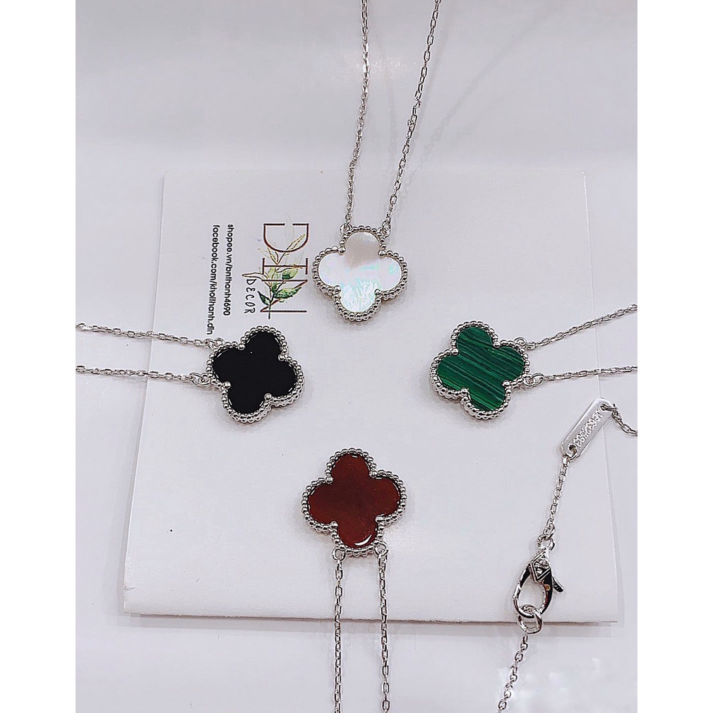 Dây Chuyền Nữ, Vòng Cổ Bạc Hình Bông Hoa Đính Đá - Hồng Thái Jewerly