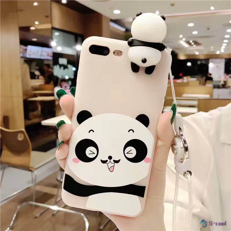 Ốp lưng chống sốc TPU hình gấu trúc cho iPhone 5 5S 6 6S 7 8 Plus X