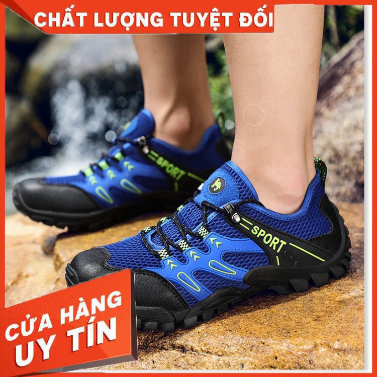 HÀNG NHẬP KHẨU -  [XẢ KHO] Giày thể thao bằng da phối lưới không trơn trượt để đi bộ leo núi chất lượng cao cho nam -Z21