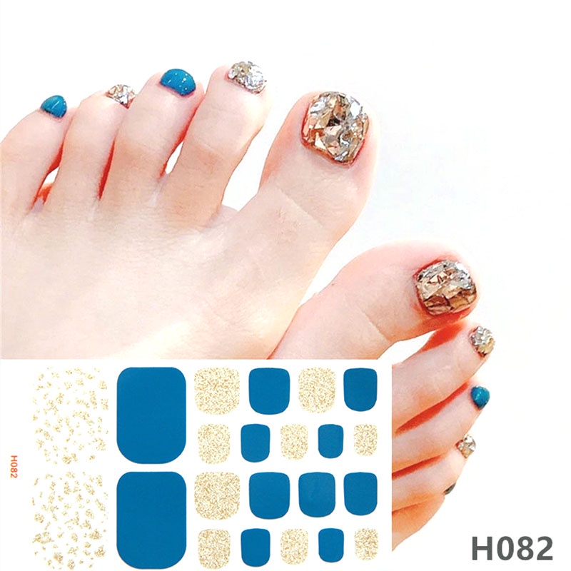 Set 24 móng chân giả phối đính đá nhiều phong cách lựa chọn