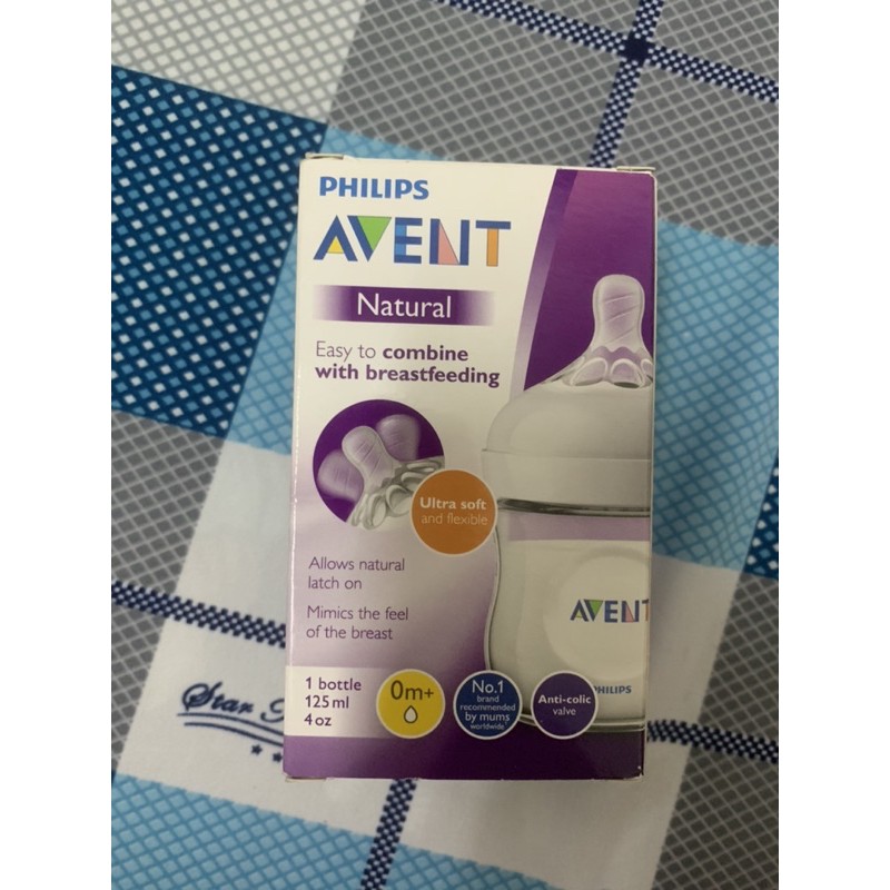 Bình sữa Philips Avent Natural nhựa PP BPA Free cổ rộng mô phỏng tự nhiên 125ml