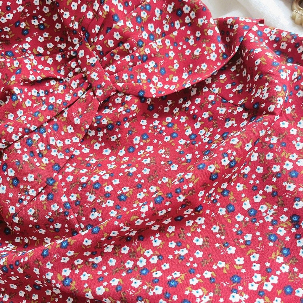 Đầm Maxi Hoa Nhún Ngực Tay Ngắn | BigBuy360 - bigbuy360.vn