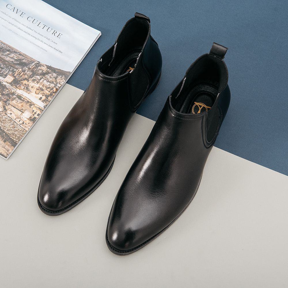 Giày nam Chelsea Boot da bò trơn Hàng hiệu Tâm Anh Bảo hành 12 tháng GNTA6801-D | BigBuy360 - bigbuy360.vn