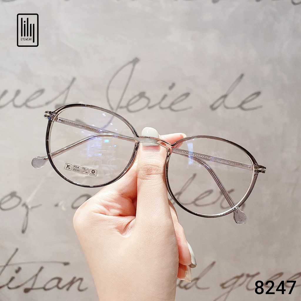 Gọng kính cận nữ Lilyeyewear Mắt tròn to có thể chống bụi, phù hợp với nhiều khuôn mặt - 8247