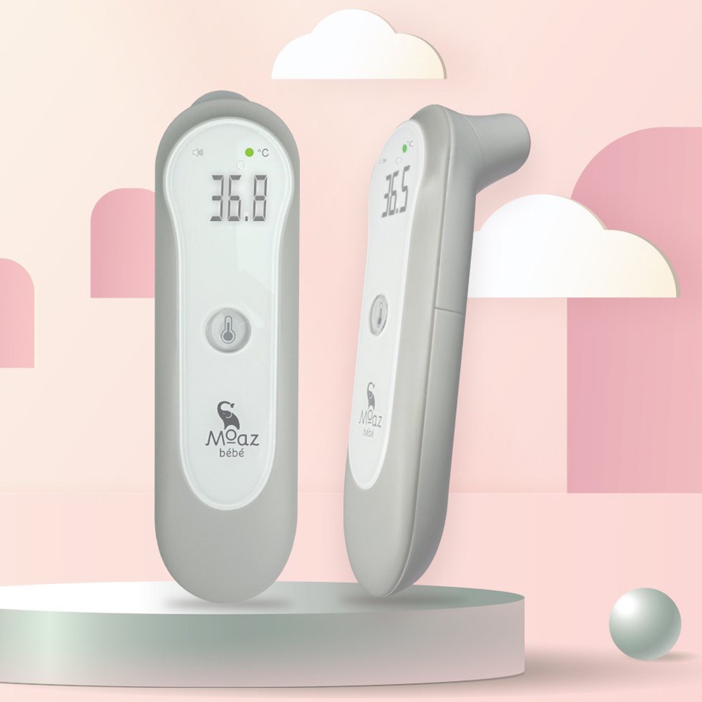 Nhiệt kế hồng ngoại đa năng Moaz Bebe MB024 điện tử đo trán, tai và nước pha sữa cho bé