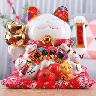 Mèo thần tài vẫy tay 26cm MAY MẮN . TÀI LỘC