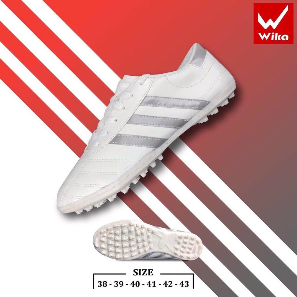 Giày Đá Bóng Nam 3 Sọc Chính Hãng Wika CT3 Giày Bóng Đá Sân Cỏ Nhân Tạo Chất Liệu Da Pu Mềm Mại Ôm Chân Khâu Toàn Bộ Đế