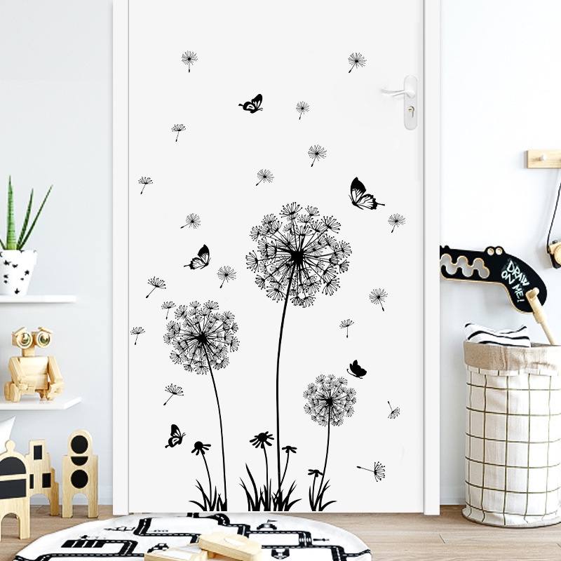 Decal dán tường đẹp [GIÁ SỐC] Hoa bồ công anh đen - DH003 - PVC vinyl