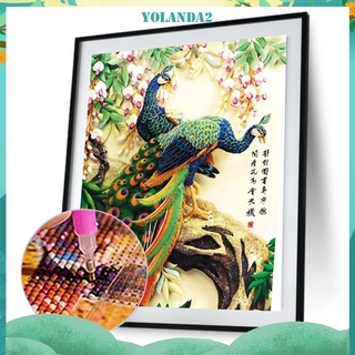 Tranh Thêu Con Công Kim Cương 5d