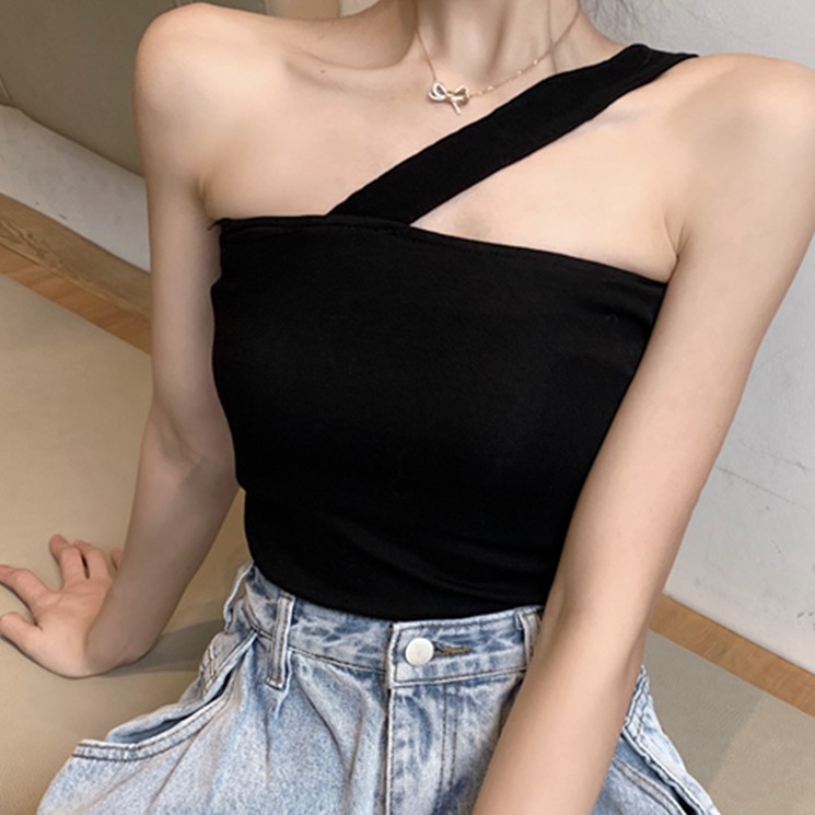 [CÓ SẴN] Áo ống thun co giãn dây chéo