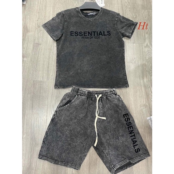 Bộ đùi loang chữ ESS đen H2B695