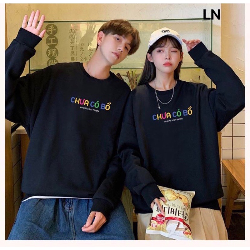 Áo Sweater Nỉ Cotton Form Rộng Đã Có Bồ Phong Cách Trẻ Trung