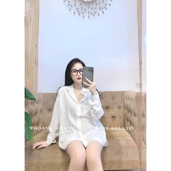 Áo Sơ Mi Trắng Basic Chất Thô Lụa Cực Đẹp