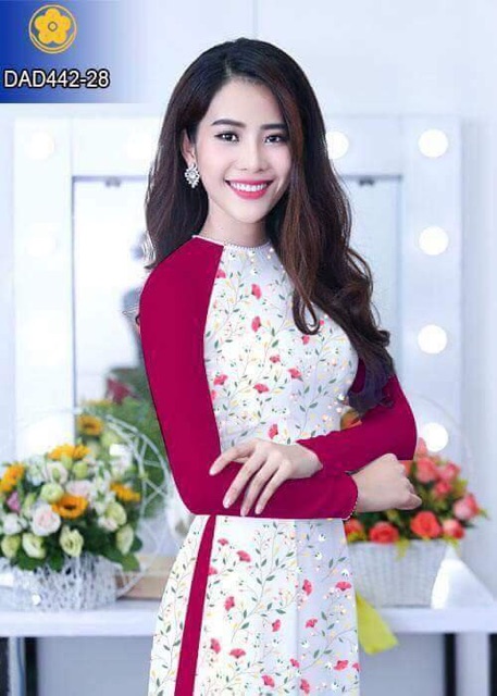 Vải áo dài hoa nhí