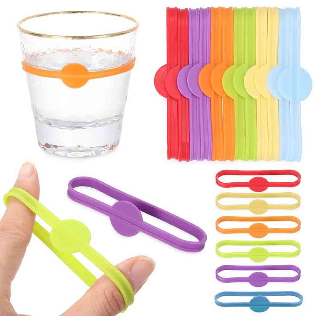 Phụ kiện gắn trang trí chai rượu 6 màu bằng silicon dễ thương