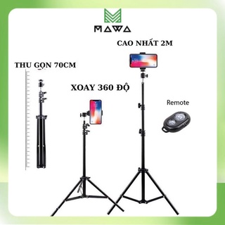 Chây quay titok, tripod điện thoại livestream Selfiecom kèm remote chụp ảnh, đầu kẹp điện thoại và bi cầu xoay 360 độ