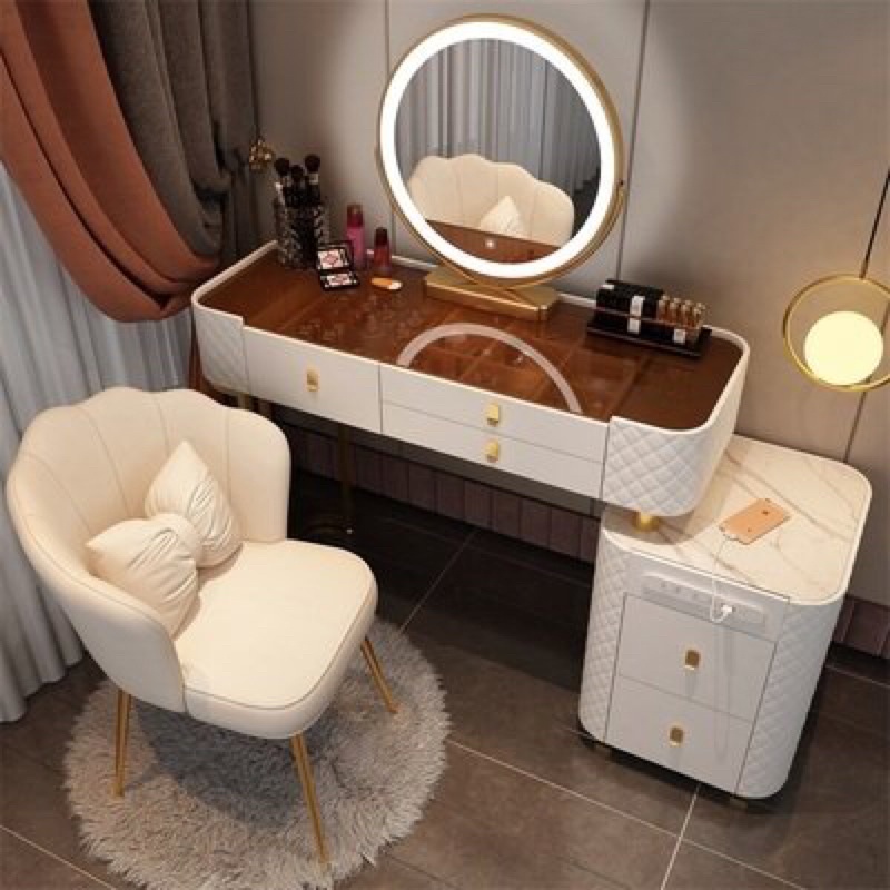 Bàn phấn nhập khẩu gương led 3 màu, gắn sạc Usb tiện lợi và hiện đại BP803