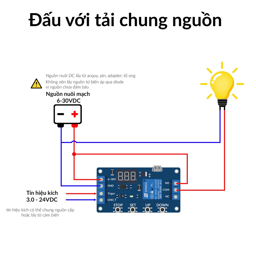 Mạch tạo trễ đóng ngắt theo chu kì Relay