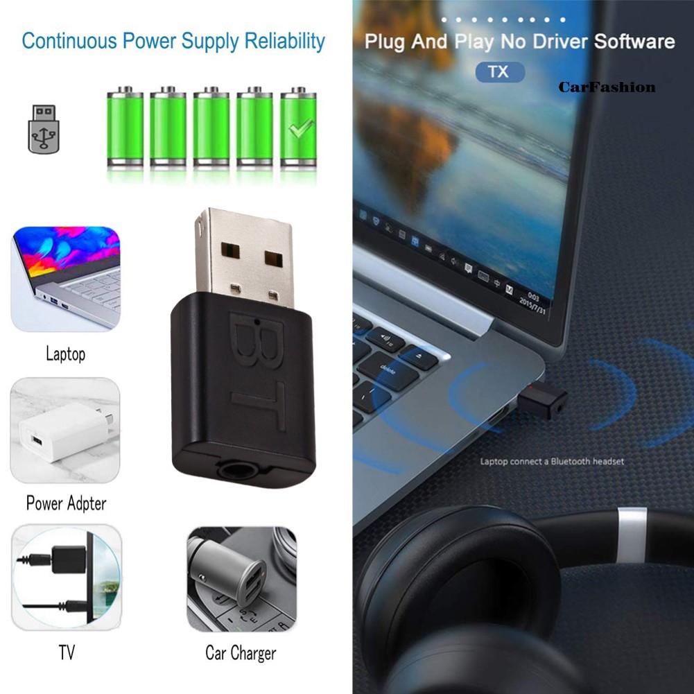 Usb Thu Phát Âm Thanh Bluetooth 5.0 3.5mm Cho Pc Tv