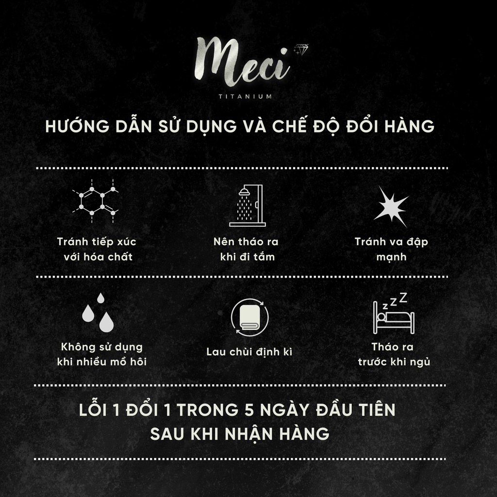 Nhẫn nam nữ thép titan không gỉ trơn phong cách unisex, cá tính | MECI TITANIUM NM1