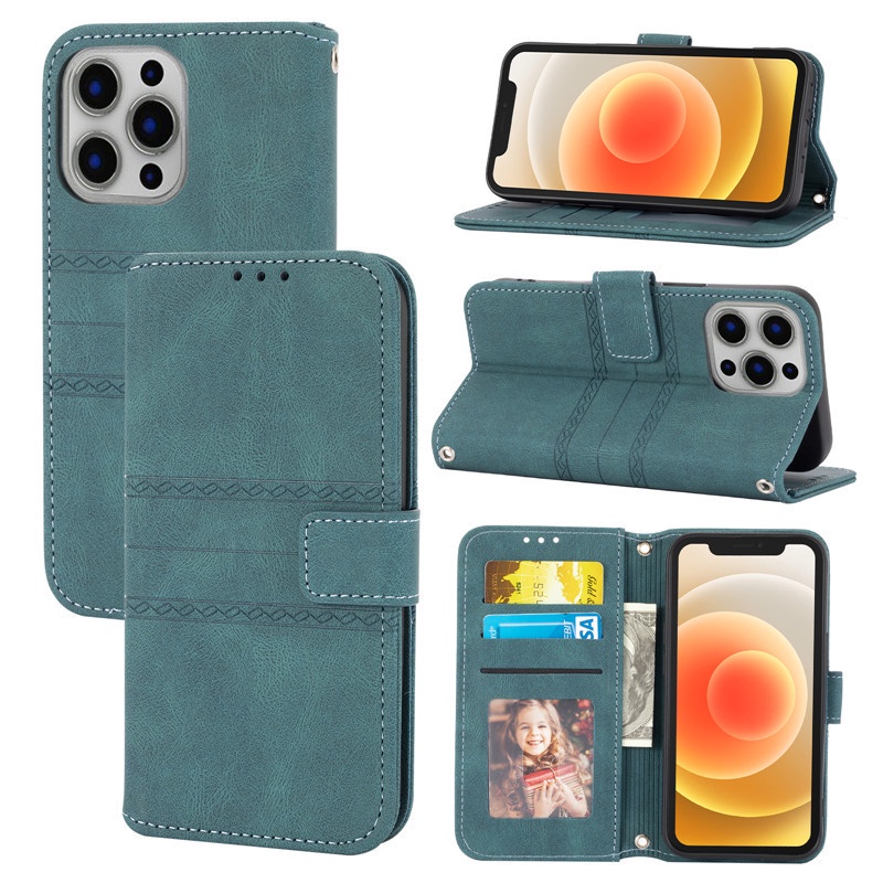 Bao da điện thoại dạng ví nắp lật thời trang cho iPhone 13 12 MINI 12 PRO MAX 11