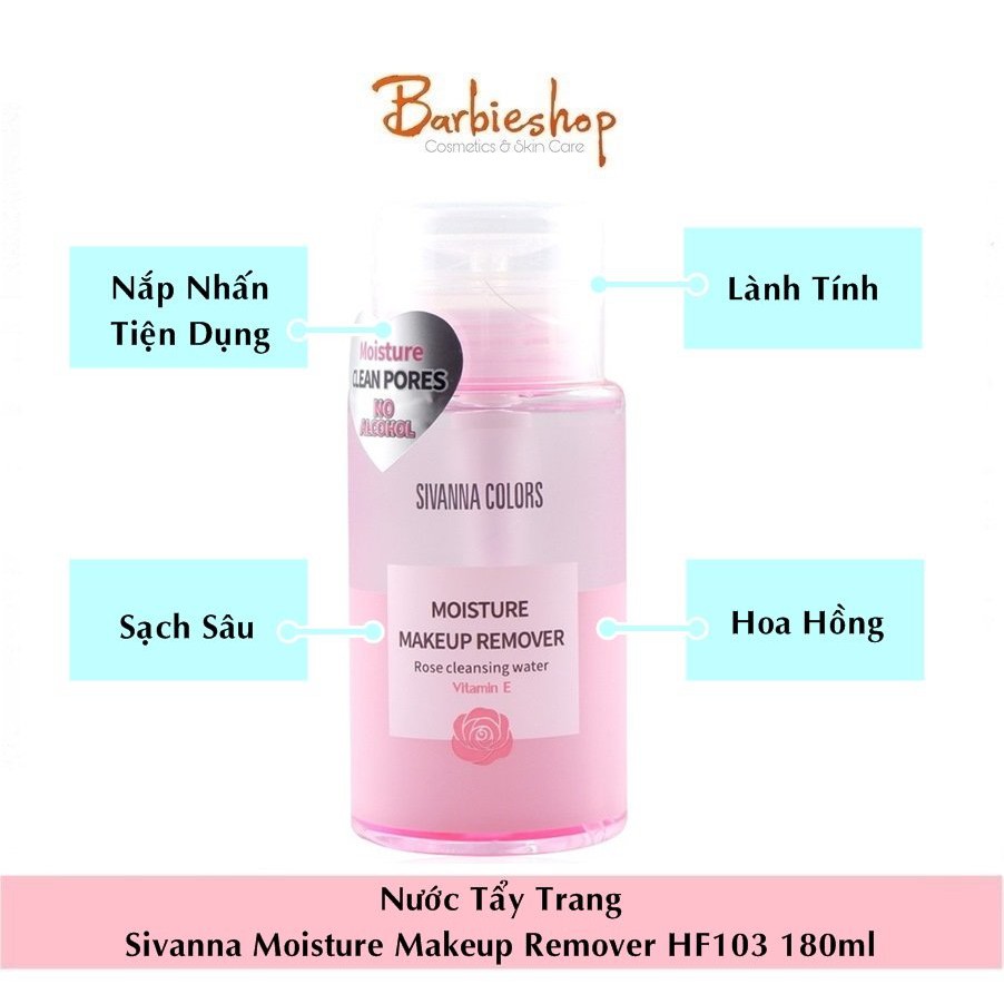 Nước Tẩy Trang Sivanna Colors Moisture Makeup Remover Rose HF103