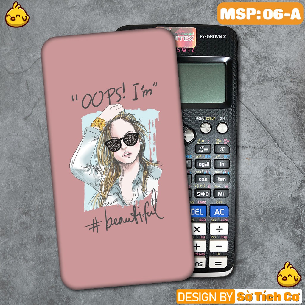 Miếng decal dán máy tính Casio bỏ túi FX500 FX570 FX580 - 570ES 570EX 680EX hình Girl beaty MSP: MT06