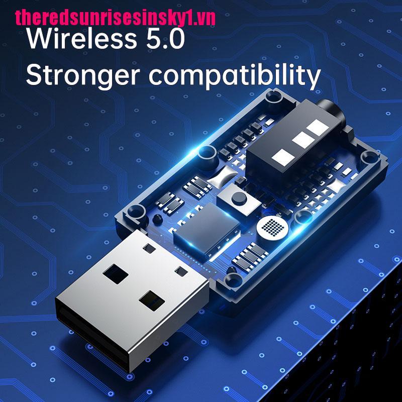 (3C) Giắc Chuyển Đổi Mini Usb Bluetooth 5.0 Thu Âm Thanh Stereo 3.5mm Aux Cho Tv Pc