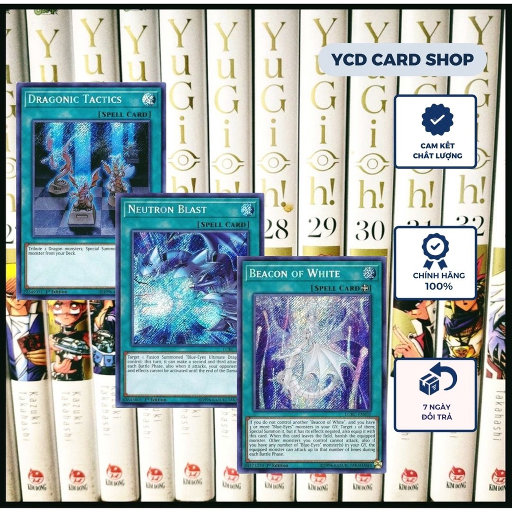 Thẻ bài yugioh chính hãng set 3 lá Spell hỗ trợ Blue-Eyes – Secret Rare