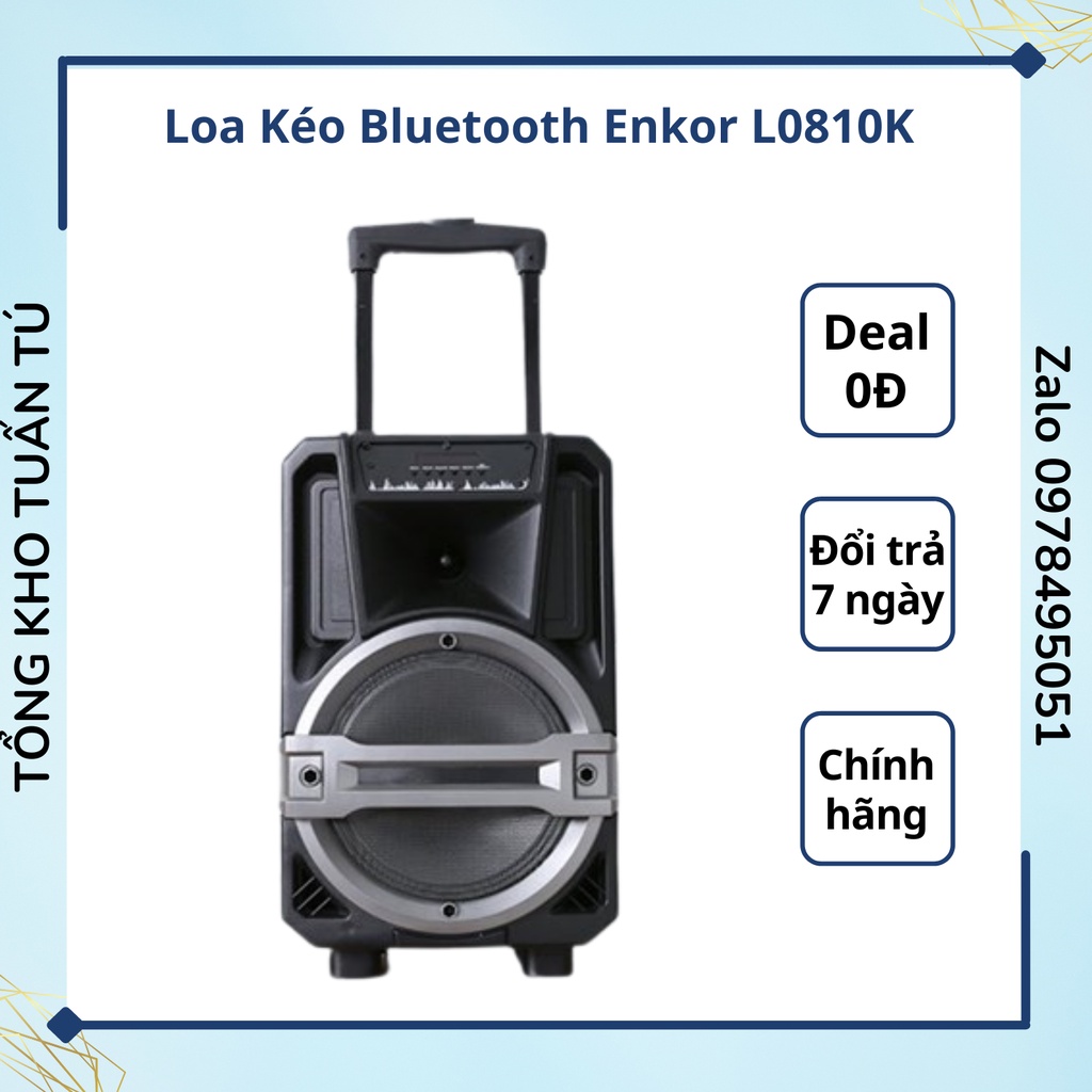 Loa Kéo Bluetooth Enkor L0810K Đen âm thanh HD sống động chất lượng cao thumbnail