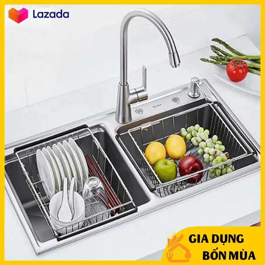 RỔ RÚT INOX CHỈNH KÍCH THƯỚC ĐẶT BỒN RỬA BÁT