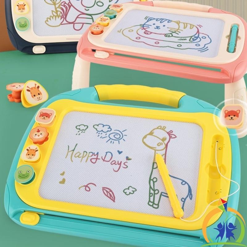 Bảng vẽ tự xóa cho bé loại to, Bảng viết tự xóa từ tính đồ chơi thông minh cho bé trai, bé gái GenKids