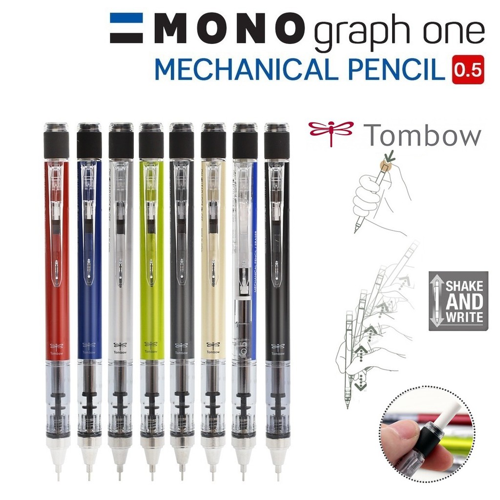 Bút chì bấm Tombow Mono Graph Shaker cỡ 03 - 05