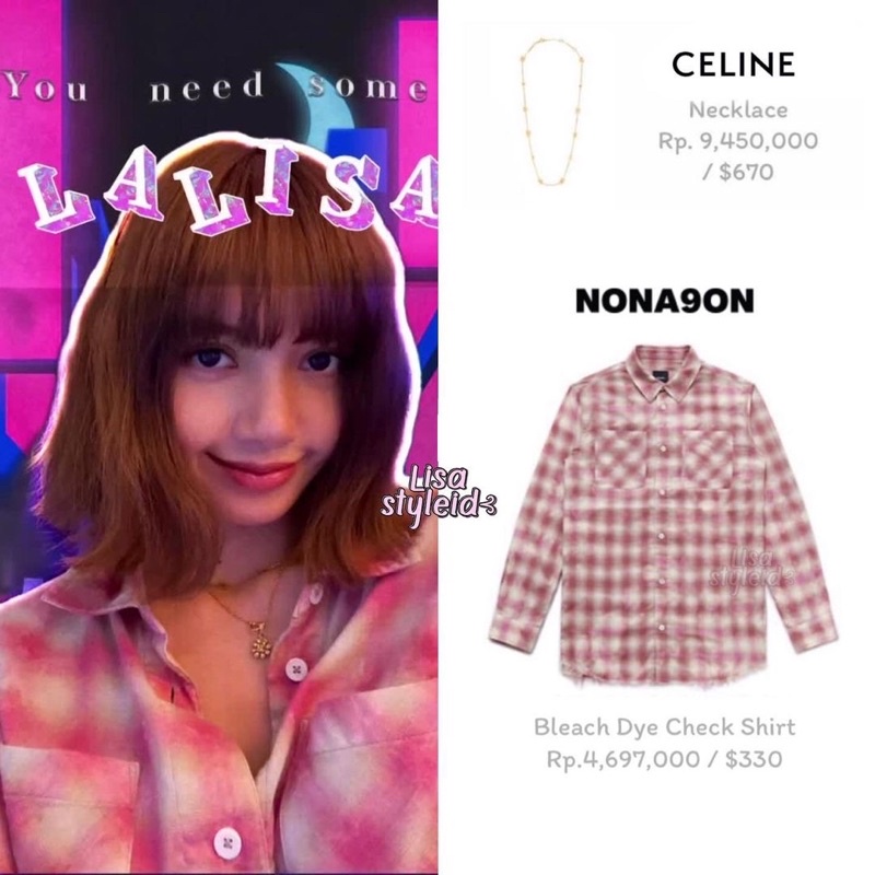 Áo sơmi kẻ caro hồng Jungkook BTS và Lisa Blackpink