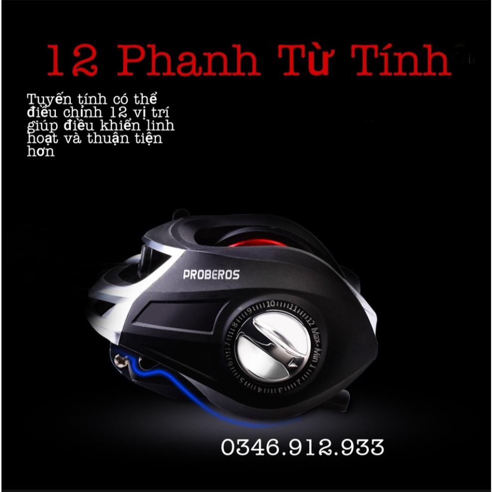 Máy Câu Ngang _  Máy ngang Câu Lure Proberos Đen Chuyên Đồ Câu Lure_Máy Câu Cá Lóc Đồ Câu Lure